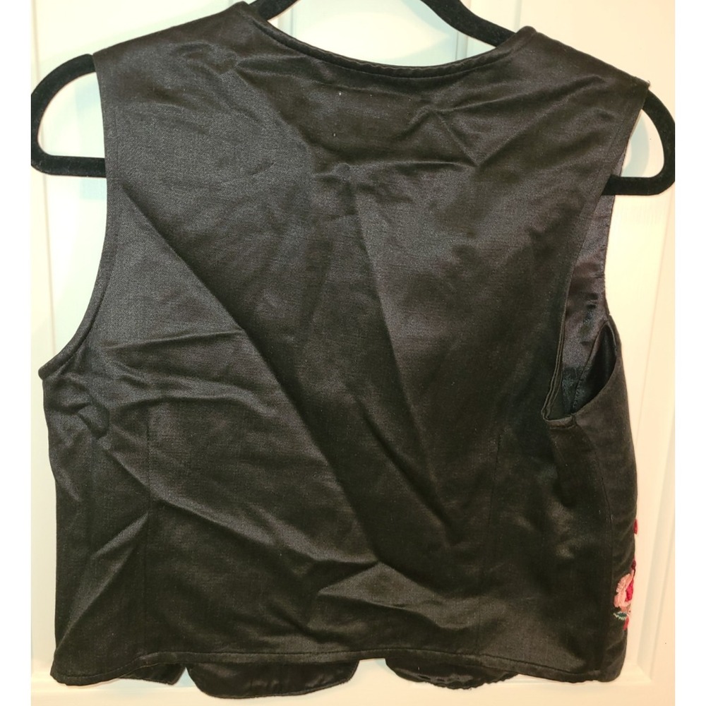 VTG•TANTRUMS VEST• EMBROIDERED & VELOUR• Lg• BUTTON DOWN VEST• Y2K 90S Whimsy - Picture 4 of 8